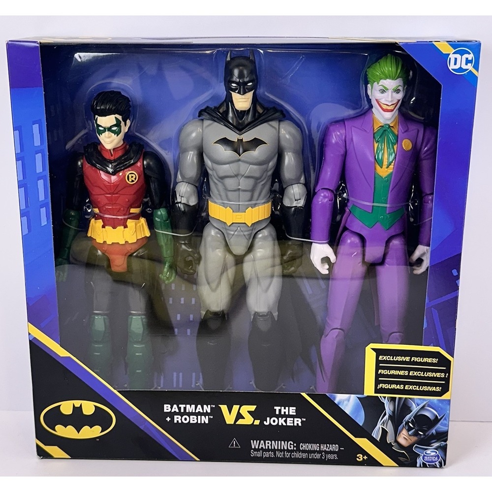 DC Batman Robin vs Joker 12 Inch Action Figure 3 Pack Spin Master 2021 New